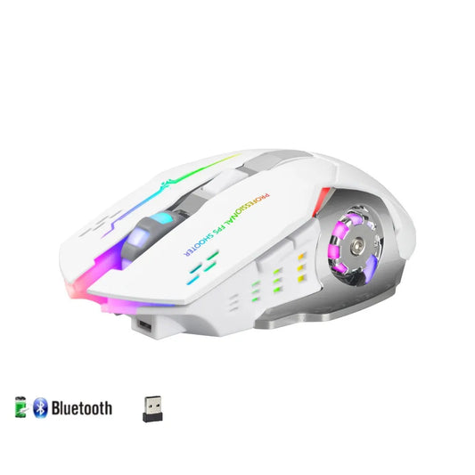 Wireless  Gaming Mouse with LED Backlit, Ergonomic Gamer Mouse with 6 Silent Buttons
